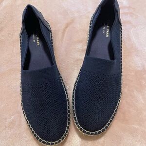 Cole Haan Blue Flats with Woven Fabric and Jute Sole